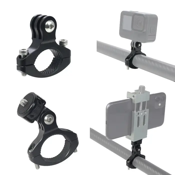 Support de guidon en aluminium CNC pour caméra d'action GoPro et sport de cyclisme stable et robuste pour vélo moto ski