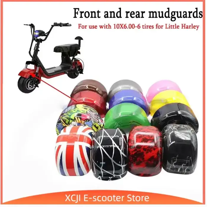 1 paire de garde-boue avant et arrière pour pneus Citycoco 10 X 6.00-5.5 / 10 X 6.00-6 pour accessoires de scooter électrique