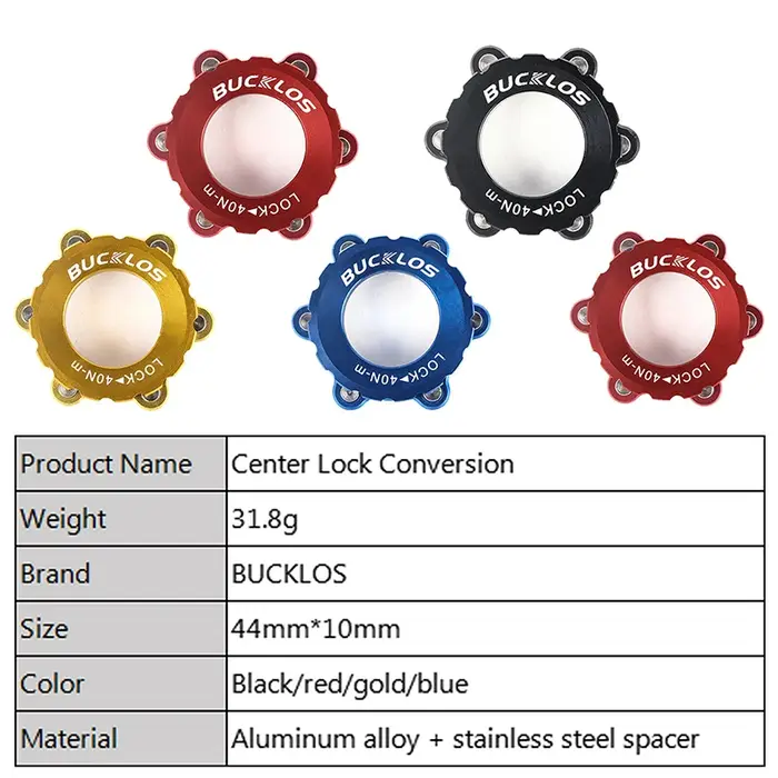 BUCKLOS – adaptateur de verrouillage central de vélo à 6 trous