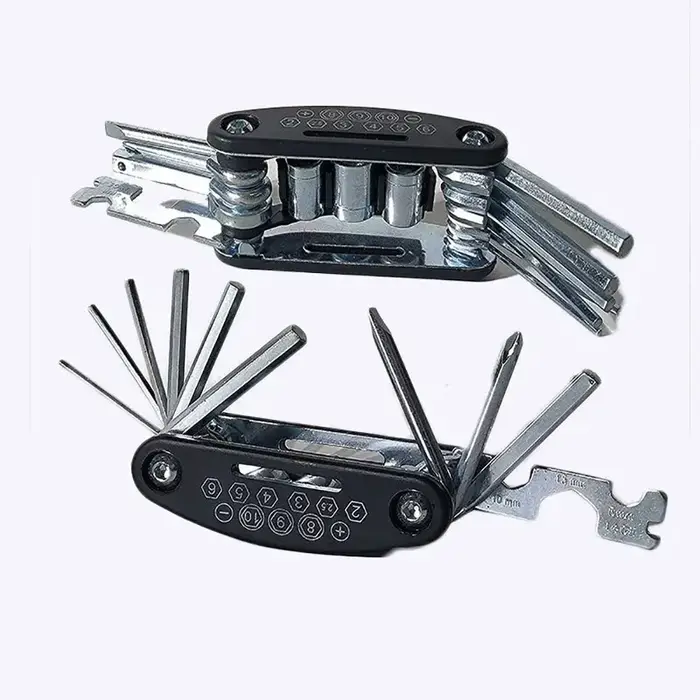 Clé à douille portable 16 en 1 cycle zone multi-outils tournevis pour réparation et maintenance de vélo de montagne et moto blanche