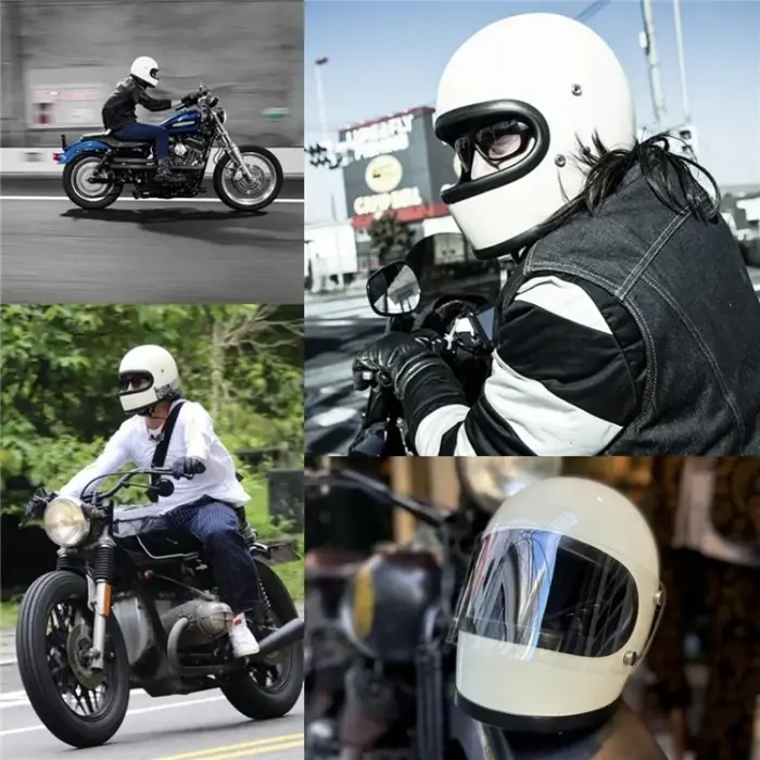 Casque de Moto Vintage japon Tech casques intégraux en fibre de verre Casco