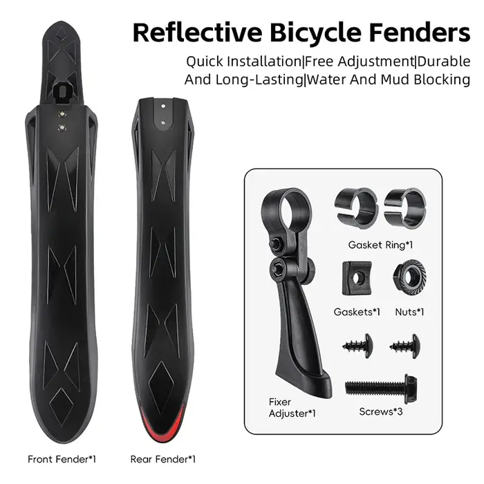Garde-boue réfléchissants WEST BIKING pour vélo, haute résistance, garde-boue avant et arrière durab