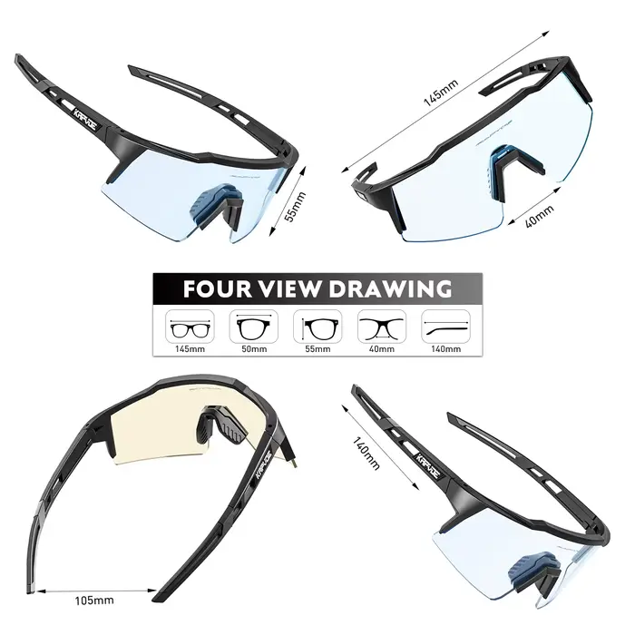 KAPVOE photochromique vélo nuit équitation lunettes UV400 vtt