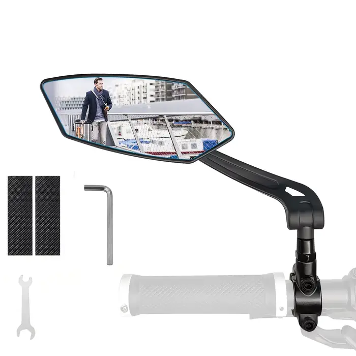 Rétroviseurs de vélo rotatifs à 360 degrés pour guidons avec lentille en verre anti-rayures, rétrovi