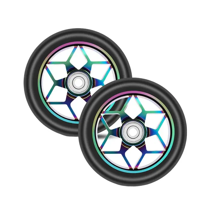 2 pièces 110mm roues de Scooter roues Pu colorées roues de voiture de cascade épaisse avec roulement