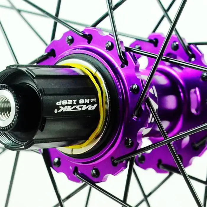 Paire de roues vtt violet 24/26/27.5/29 pouces Dirt Jump VTT jante large de 31mm moyeu à double verrouillage 120 points