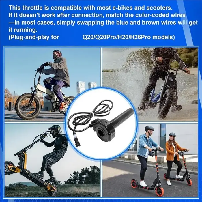 Kit de remplacement de câble de poignée d'accélérateur pour vélo électrique Q20