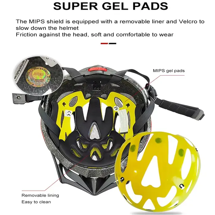 MOON Casque de Vélo Adulte avec MIPS - Certifié CE et CPSC - Pour VTT et Route - Doublure Amovible et Ventilation - Léger et Confortable - Matériau Haute Résistance - Bande Réfléchissante pour Nuit