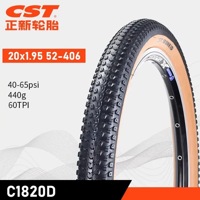 CST pneu de vélo 20x1.75 20x1.95 rétro marron paroi latérale 20 pouces 406