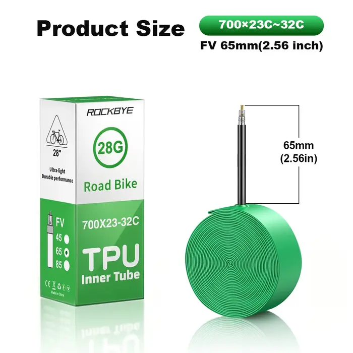 Chambre à air de vélo ultralégère en TPU, valve française, longueur 65 mm, chambre à air 700C, acces