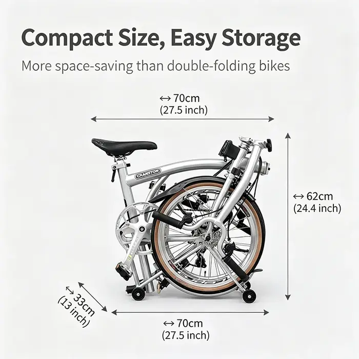 CRANSTON R20 Vélo de ville pliable 20 pouces 9 vitesses avec guidon M