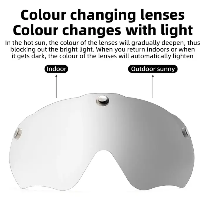 ROCKBROS casque de vélo avec visière photochromique à lentille coupe-vent