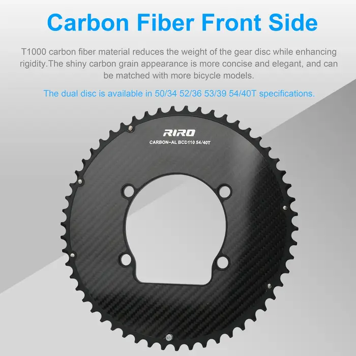 Plateau de pédalier de vélo de route RIRO 110 BCD 50/34 52/36 53/39 54/40T 11/12 vitesses pour Shimano R7000 R8000 R9100 R7100 R8100 R9200