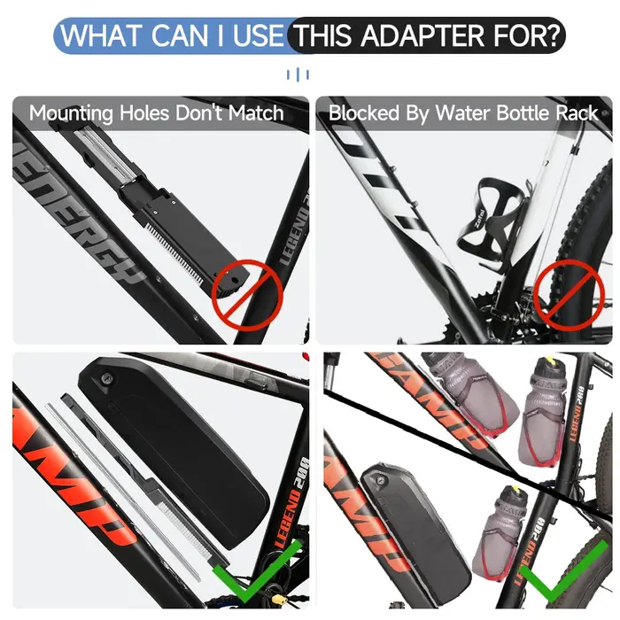 Adaptateur de support de batterie de vélo électrique