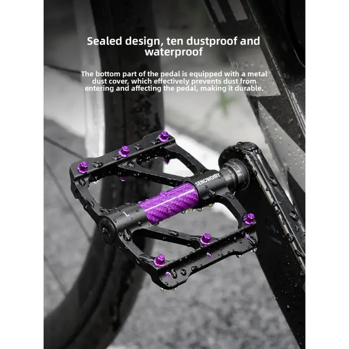 Pédale de vélo WEST BIKING à trois roulements en alliage d'aluminium