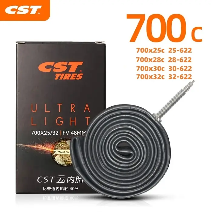 Chambre à air de vélo ultralégère pour route 700 X 18 23 25 28 30 32, pneu en caoutchouc pour vélo d