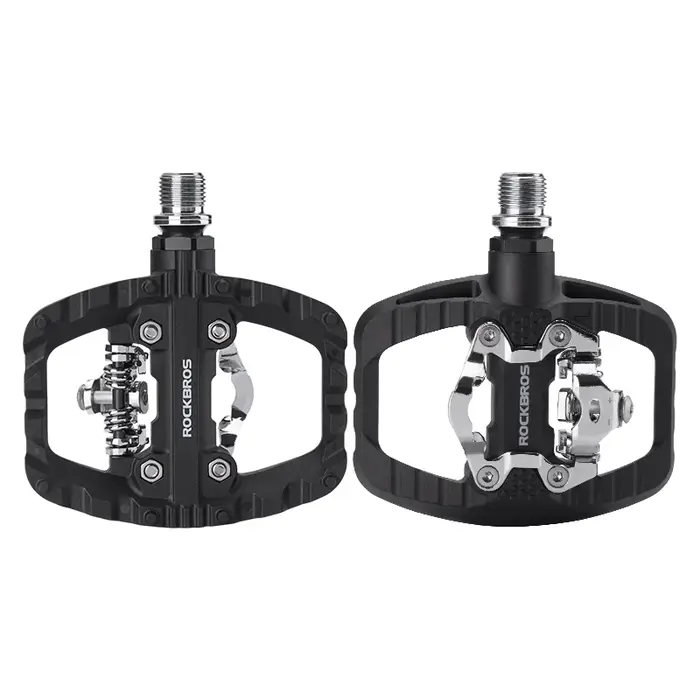 ROCKBROS pédales de vélo demi-verrouillage pédale plate 2-en-1 anti-dérapant Nylon vtt pédales de vé