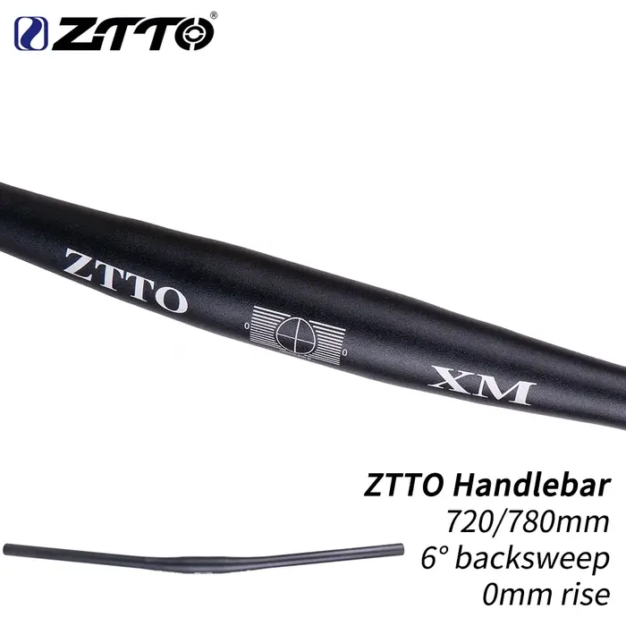 ZTTO-Guidon plat de vélo en alliage d'aluminium pour VTT, barre de poignée durable, 6 balayages arri