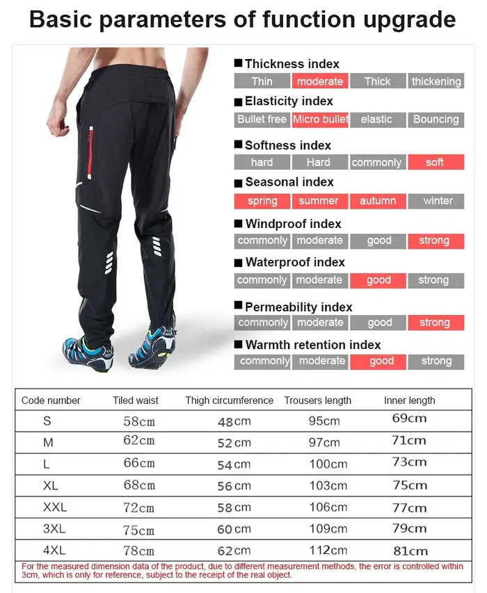 WEST BIKING – pantalon de cyclisme coupe-vent
