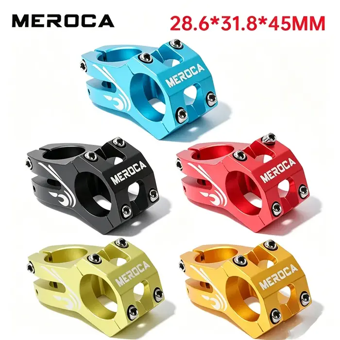 Potence de vélo MEROCA 45 mm, potence courte creuse, 28,6*31,8 mm, noir, rouge, or, bleu, pour vélo de montagne et vélo de route