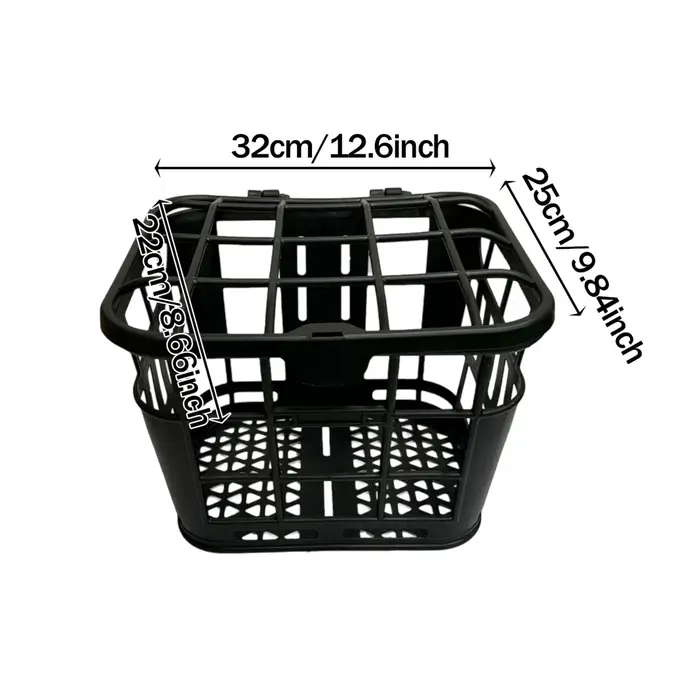 Panier avant pour vélo électrique, panier carré couvert élargi, grande capacité, panier en PP épaiss