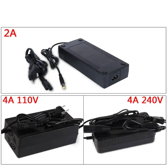 Chargeur de batterie Lithium Li-ion pour vélo électrique, prise DC XLR RCA EU 36V 42V 48V 54.6V 52V 