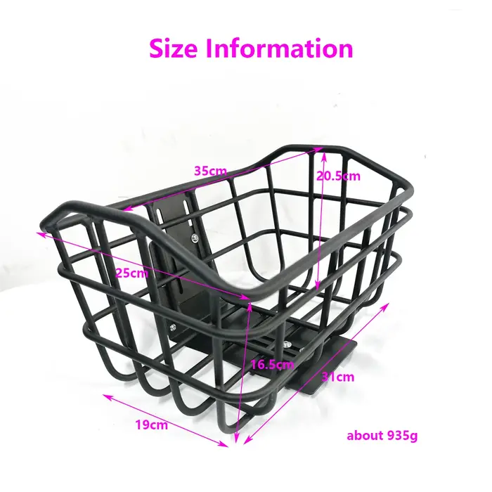 Panier avant pliable en alliage d'aluminium 25x31cm pour vélos Brompton Dahon Java Neo3 - Accessoire porte-légumes