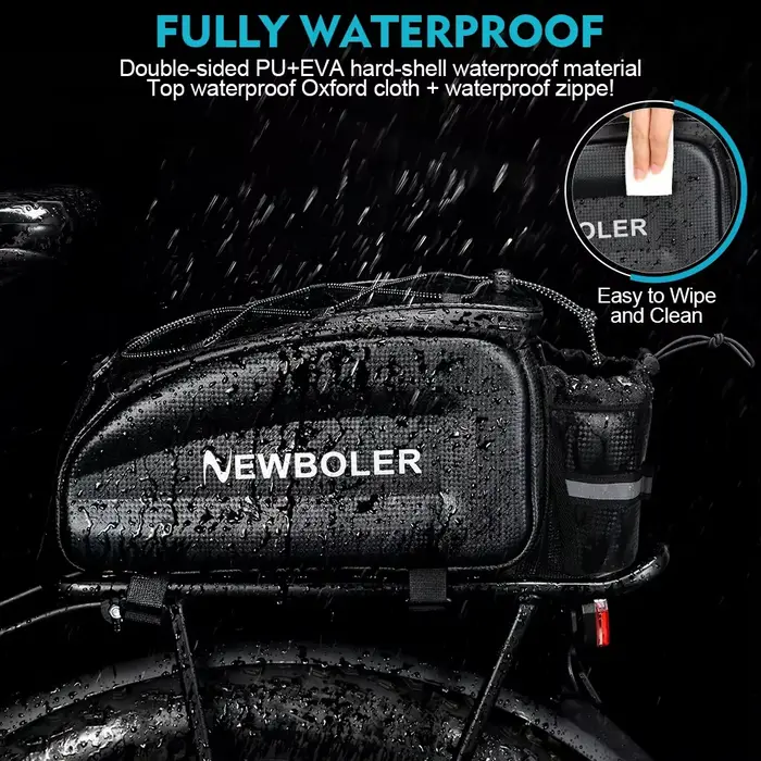 NEWBOLER sac de coffre de vélo à coque rigide sac à bandoulière
