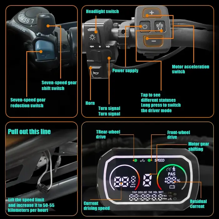 Vélo électrique S8pro3500W à moteur brushless