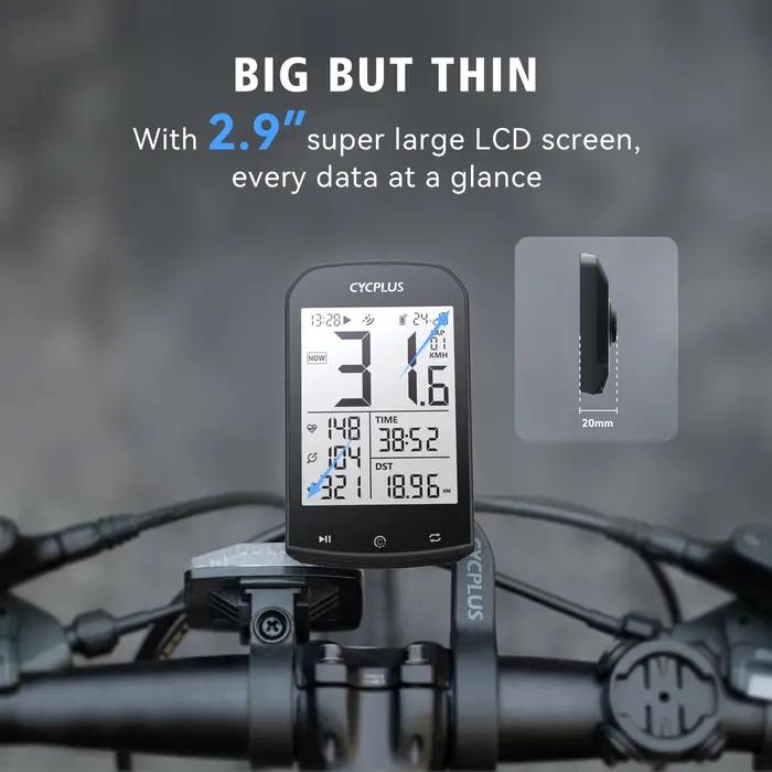 CYCPLUS M1 GPS ordinateur de vélo avec support de montage compteur de vitesse de cyclisme BLE 5.0 ANT +