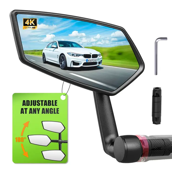 RBRL rétroviseur de vélo vtt guidon fin miroir HD grand Angle étendu Durable