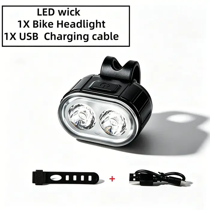 Kit d'éclairage avant et arrière pour vélo IPX6 - Éclairage LED multifonctionnel rechargeable