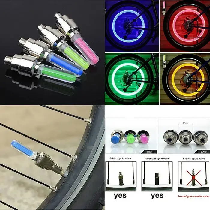 2 pièces lumières de vélo capteur de mouvement LED lumières avec piles pour route vtt VTT pneu pneu 