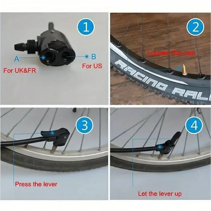 Adaptateur de buse de pompe à vélo - Double tête Presta et Schrader