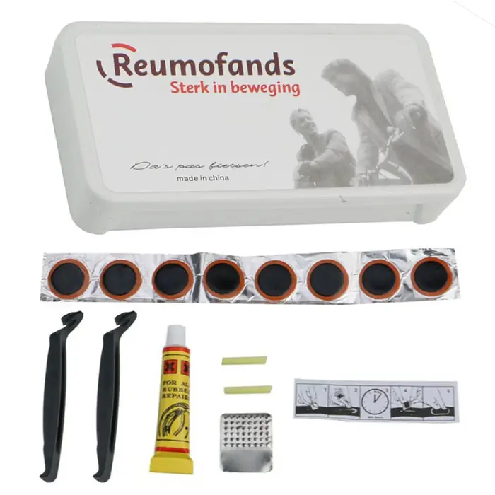 Kits de réparation de pneus de vélo, patchs en caoutchouc pour réparation de crevaison, colle, levie