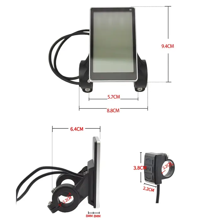 Écran d'affichage LCD étanche pour vélo électrique