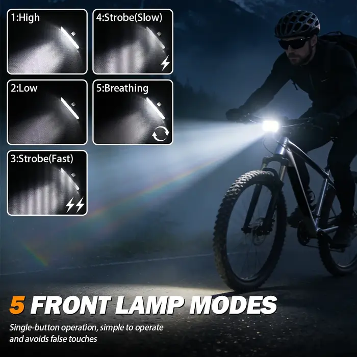 Éclairage de vélo feux avant et arrière et ensemble lampe