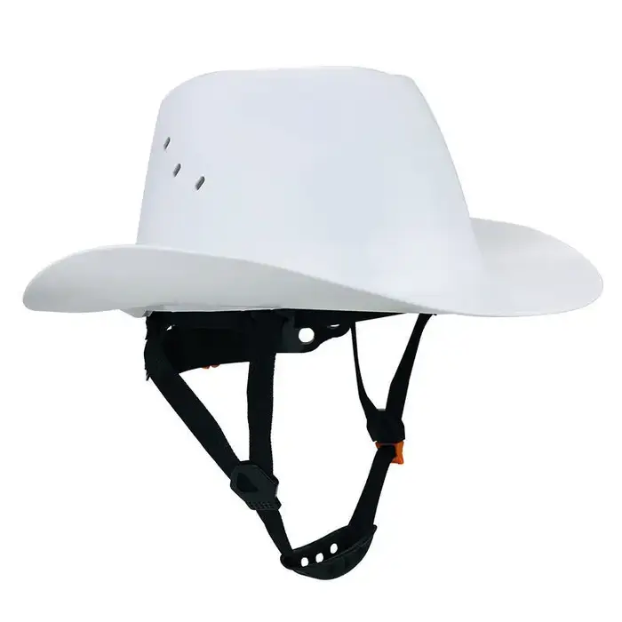 Casque de sécurité Cowboy avec lunettes intégrées, casque rigide en HDPE à visière intégrale avec or