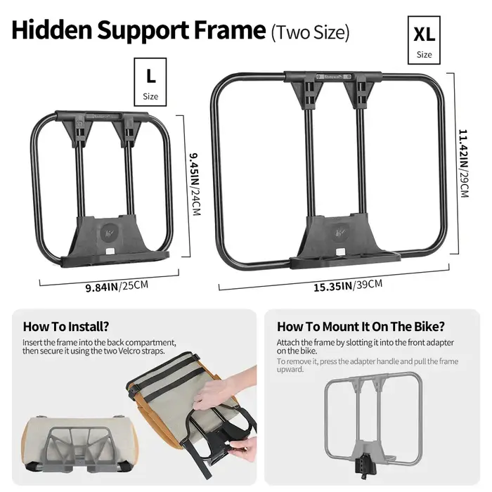 Sac de panier avant pour vélo Rhinowalk pour Brompton 17L/24L