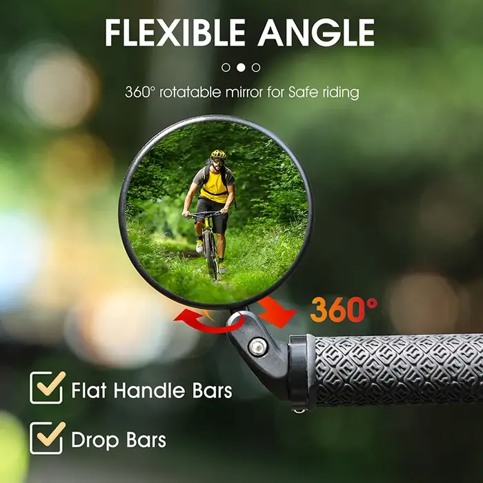 WEST BIKING Rétroviseur de vélo 360 °   Miroir de vélo à Rotation réglable, extrémité de barre de vé