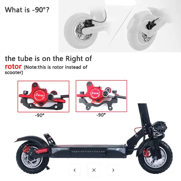Zoom vélo Scooter électrique mise hors tension contrôle huile hydraulique étrier de frein à disque 2200 2000 1000mm pour zéro kaabo KUGOO e-bike