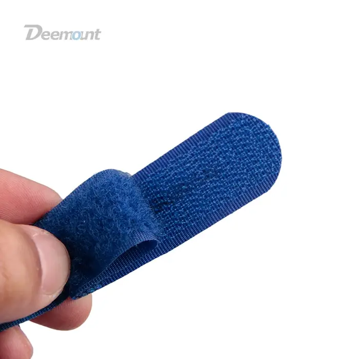 Deemount 4 pièces vélo Nylon crochet/boucle ruban auto-adhésif sangle vélo câble fil cravate pompe b