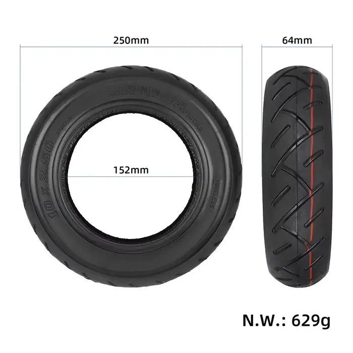 Pneu Tubeless pour Scooter électrique 10x2 50