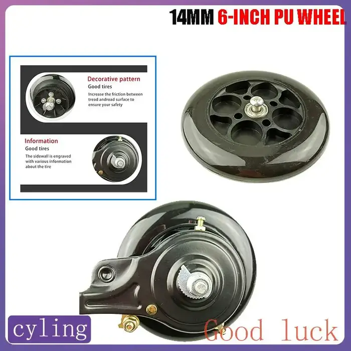 Roue en PU de 6 pouces (140 mm) pour trottinette électrique