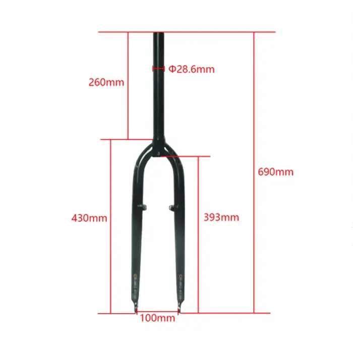 26/27.5ER DARKROCK CM-3 /CM-5 cr-mo Steels fourche avant 28.6mm disque et V frein vtt fourche rigide