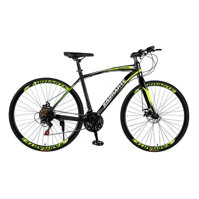 Guidon droit et guidon incurvé en acier à haute teneur en carbone, vélo de route 700C, 21 vitesses, 