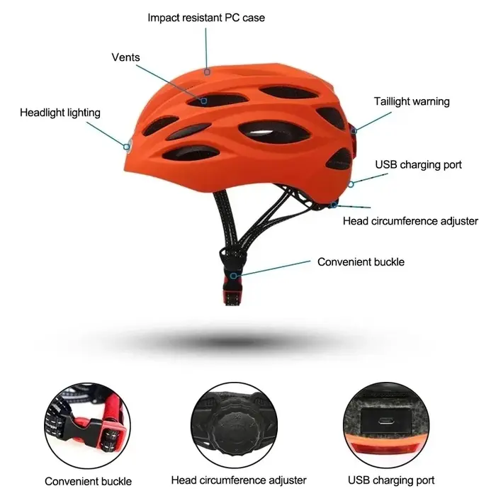 Lampe à LED pour casque de vélo
