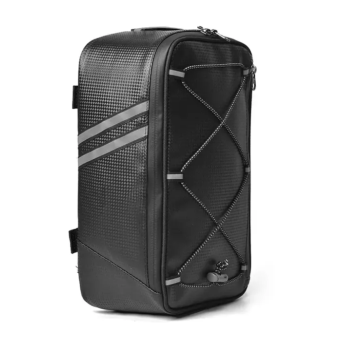 Sac de coffre de vélo 7L en polyester et PU noir avec housse de pluie étanche pour VTT et vélo de route