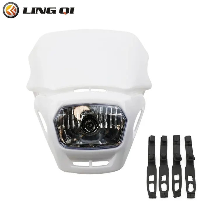 LINGQI RACING LED phare lampe frontale 12V pour Pit Dirt Bike phare phare pour modèles de moto unive