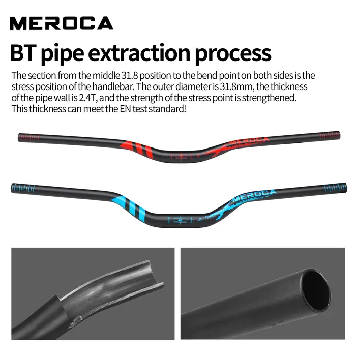 MEROCA guidon de vélo 31.8mm hauteur 30mm/55mm longueur 720mm/780mm alliage d'aluminium haute résistance pour